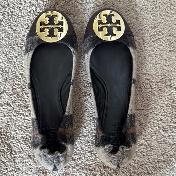 Tory Burch Shoes - Tory Burch Brown and Gold Flats